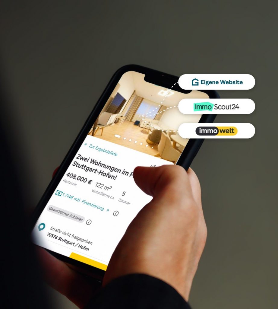 Wir vermarkten Ihre Immobilie auf allen gängigen Immobilienportalen